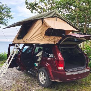 Soft roof tent rental with Le Baroudeur to experience the van life