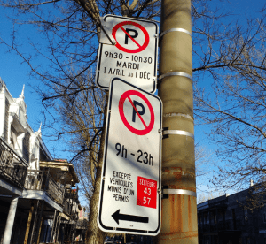 Montreal traffic signs
