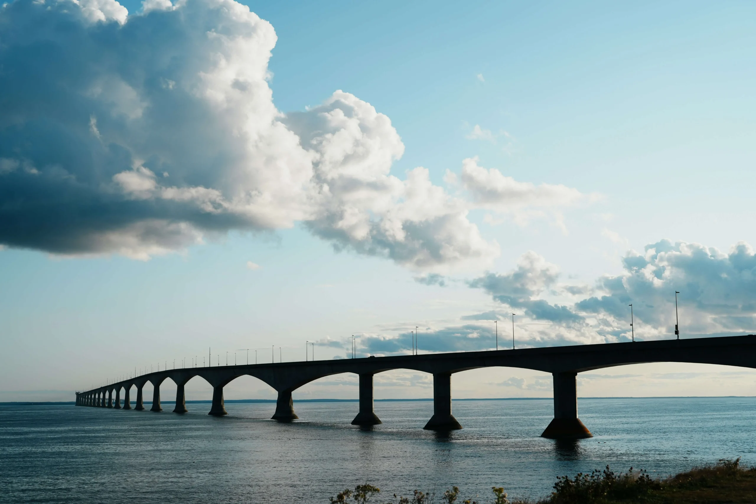 Pont de la confédération pour aller sur l'île du Prince Édouard, vue sur l'océan